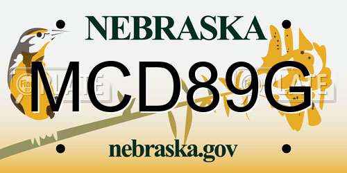 MCD89G Nebraska License Plate