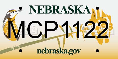 MCP1122 Nebraska License Plate