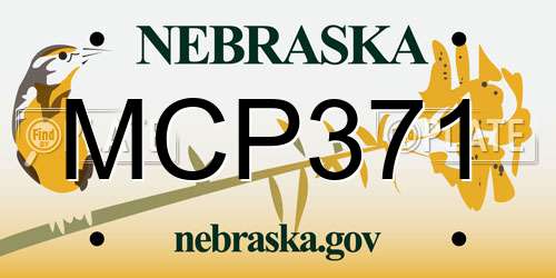 MCP371 Nebraska License Plate
