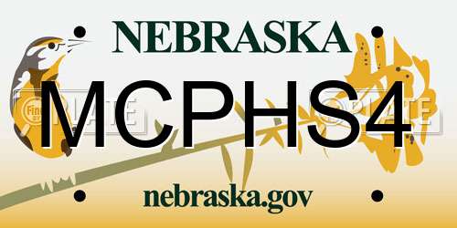 MCPHS4 Nebraska License Plate
