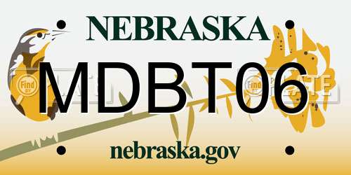 MDBT06 Nebraska License Plate