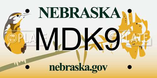 MDK9 Nebraska License Plate