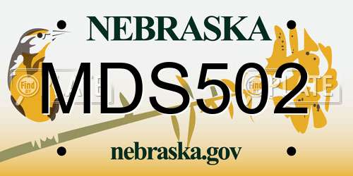 MDS502 Nebraska License Plate