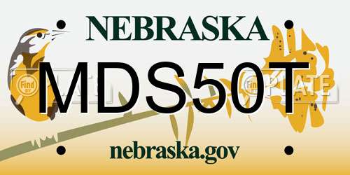MDS50T Nebraska License Plate