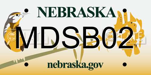 MDSB02 Nebraska License Plate