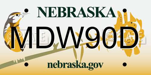 MDW90D Nebraska License Plate