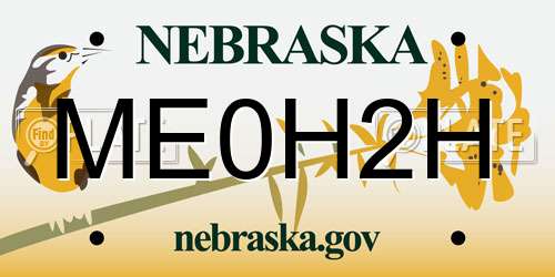 ME0H2H Nebraska License Plate