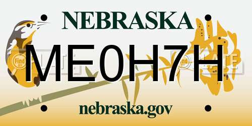 ME0H7H Nebraska License Plate