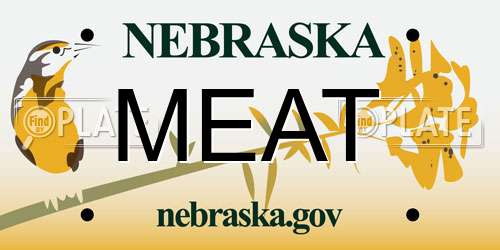 MEAT Nebraska License Plate
