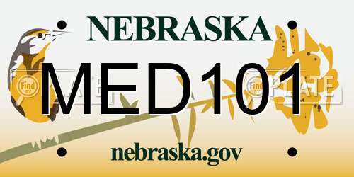 MED101 Nebraska License Plate