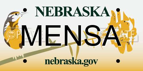 MENSA Nebraska License Plate
