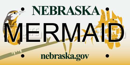 MERMAID Nebraska License Plate