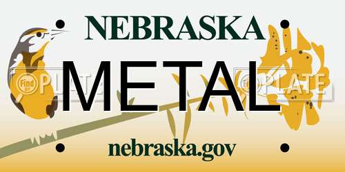METAL Nebraska License Plate