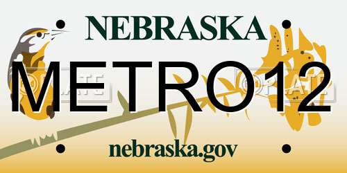 METRO12 Nebraska License Plate