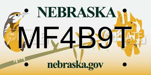 MF4B9T Nebraska License Plate