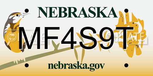 MF4S9T Nebraska License Plate