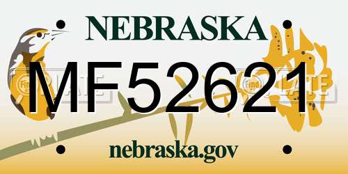 MF52621 Nebraska License Plate