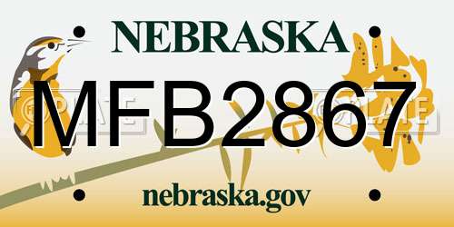 MFB2867 Nebraska License Plate
