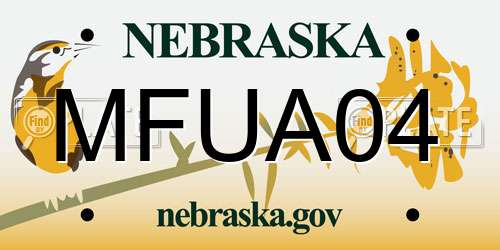MFUA04 Nebraska License Plate