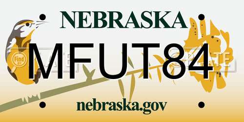MFUT84 Nebraska License Plate