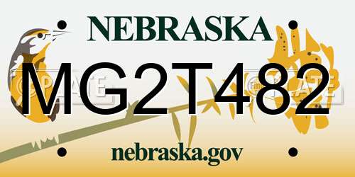 MG2T482 Nebraska License Plate