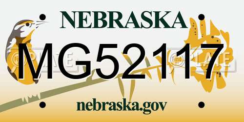 MG52117 Nebraska License Plate
