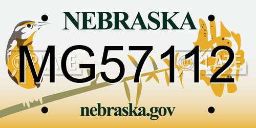 MG57112 Nebraska License Plate