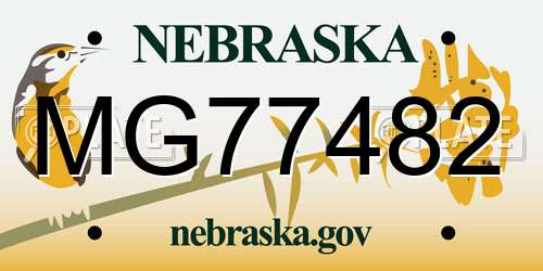 MG77482 Nebraska License Plate