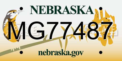 MG77487 Nebraska License Plate