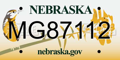 MG87112 Nebraska License Plate