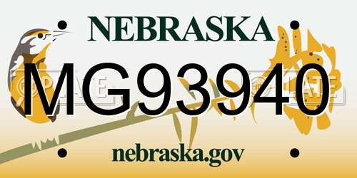 MG93940 Nebraska License Plate