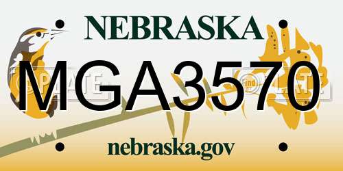 MGA3570 Nebraska License Plate