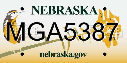MGA5387 Nebraska License Plate
