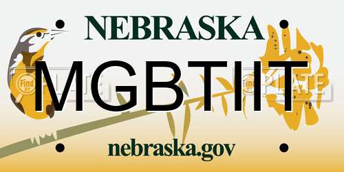 MGBTIIT Nebraska License Plate