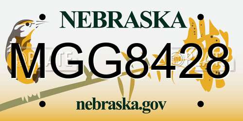 MGG8428 Nebraska License Plate