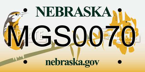 MGS0070 Nebraska License Plate