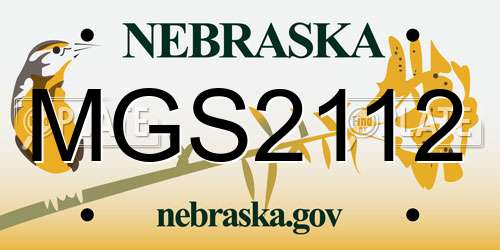 MGS2112 Nebraska License Plate