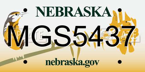 MGS5437 Nebraska License Plate