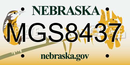 MGS8437 Nebraska License Plate