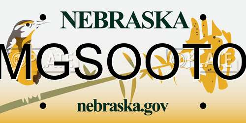 MGSOOTO Nebraska License Plate