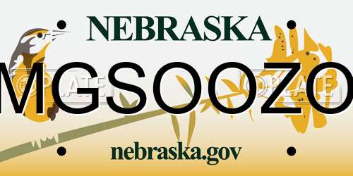 MGSOOZO Nebraska License Plate