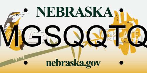 MGSQQTQ Nebraska License Plate