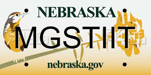 MGSTIIT Nebraska License Plate