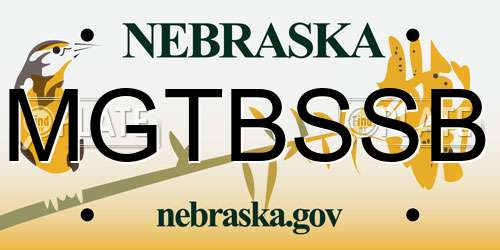 MGTBSSB Nebraska License Plate