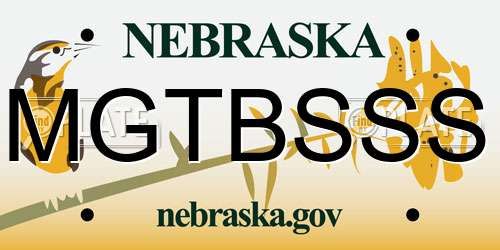 MGTBSSS Nebraska License Plate