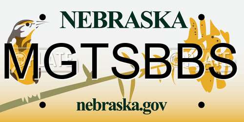 MGTSBBS Nebraska License Plate