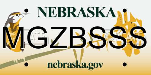MGZBSSS Nebraska License Plate