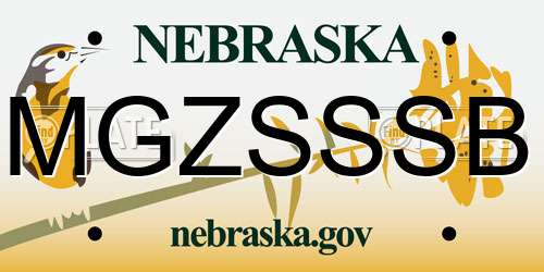 MGZSSSB Nebraska License Plate