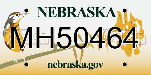 MH50464 Nebraska License Plate