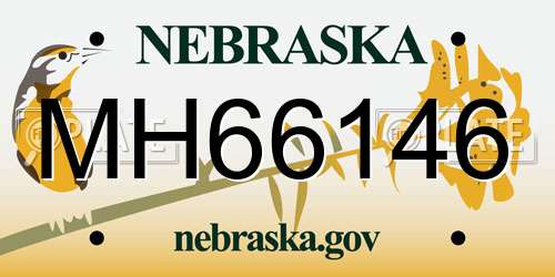 MH66146 Nebraska License Plate